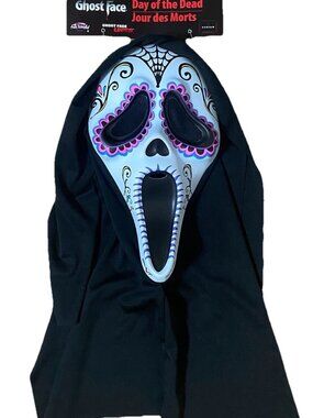 Day of the Dead Ghost Face White Scream Mask Fun World Halloween Horror Rare